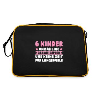 Mom of 6 children - Retro Bag - black/gold - Back