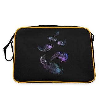 plumes arc-en-ciel lilas bleu vert menthe - Sac Retro - noir/or - Dos