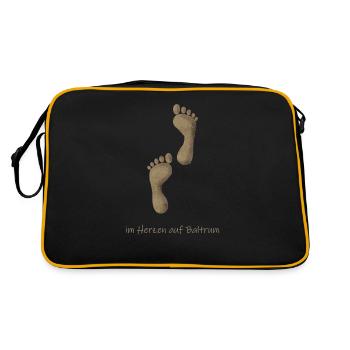 Baltrum Sand - Retro Tasche - Schwarz/Gold - Hinten