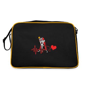 Construction worker construction site heartbeat - Retro Bag - black/gold - Back