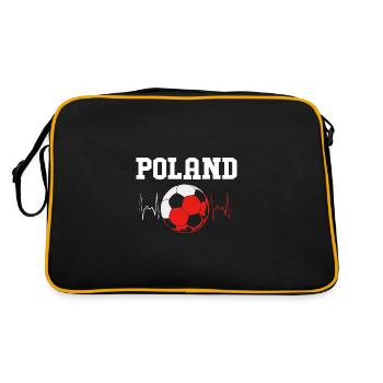 Polen Polnisch - Retro Tasche - Schwarz/Gold - Hinten