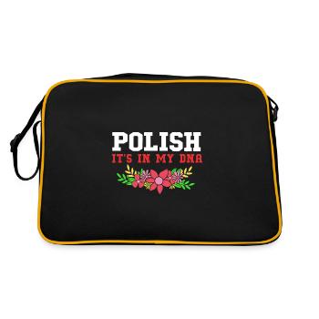 Polen Polnisch - Retro Tasche - Schwarz/Gold - Hinten