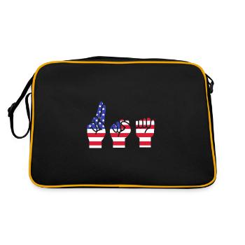 Langue des signes ASL sourd - Sac Retro - noir/or - Dos