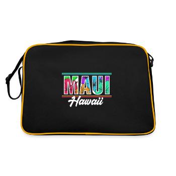 Maui Hawaii Hawaiian - Retro Tasche - Schwarz/Gold - Hinten