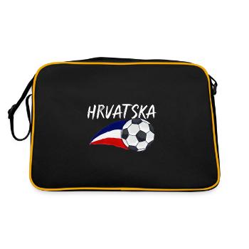 Kroaten Kroate Kroatin Hrvatska Kroatien - Retro Tasche - Schwarz/Gold - Hinten