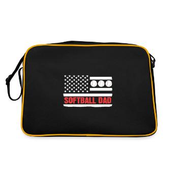 Softball Softball Player Father Father's Day Dad - Retro Bag - black/gold - Back