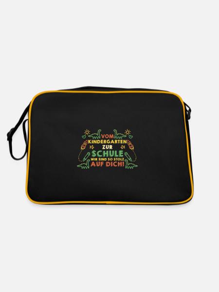 Parents School Child Primary School First Grade Enrollment - Retro Bag - black/gold - Back