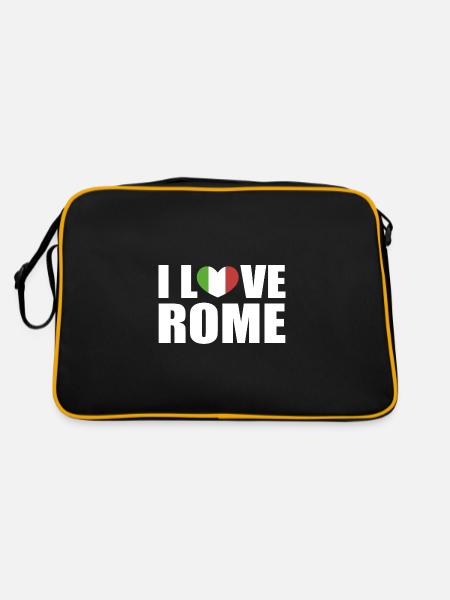 Italien Rom - Retro Tasche - Schwarz/Gold - Hinten