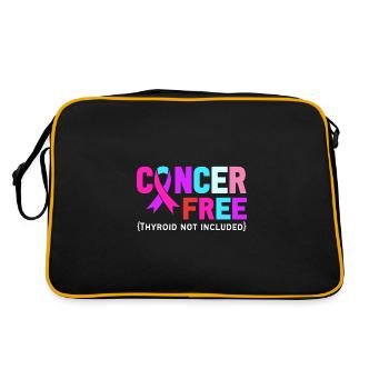 Schilddrüsenkrebs Krebs Schilddrüse - Retro Tasche - Schwarz/Gold - Hinten