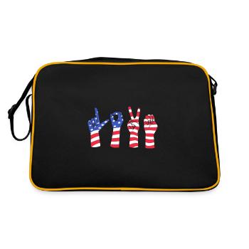 Langue des signes ASL sourd - Sac Retro - noir/or - Dos