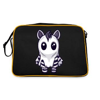Zebra Halloween Comic Geist - Retro Tasche - Schwarz/Gold - Hinten