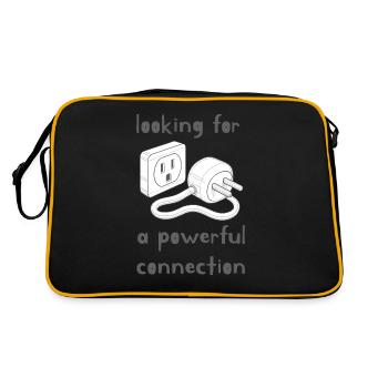 Powerful Connection – Plug & Outlet Design - Retro Bag - black/gold - Back