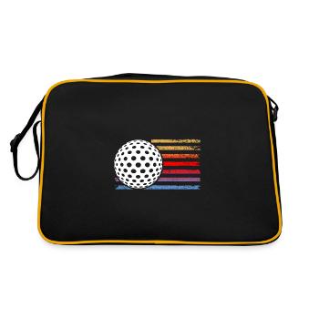 Golfspieler Golf - Retro Tasche - Schwarz/Gold - Hinten