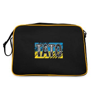 Ukraine - Retro Tasche - Schwarz/Gold - Hinten