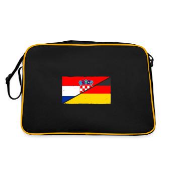 Kroaten Kroate Kroatin Hrvatska Deutschland Kroati - Retro Tasche - Schwarz/Gold - Hinten