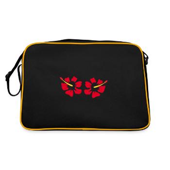 Fleur rouge fleurs rouge fleurs rouge hibiscus - Sac Retro - noir/or - Dos