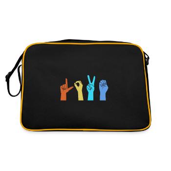 Langue des signes ASL sourd - Sac Retro - noir/or - Dos