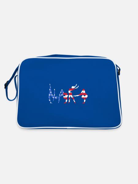 Leichtathletik - Retro Tasche - Blau/Weiß - Hinten