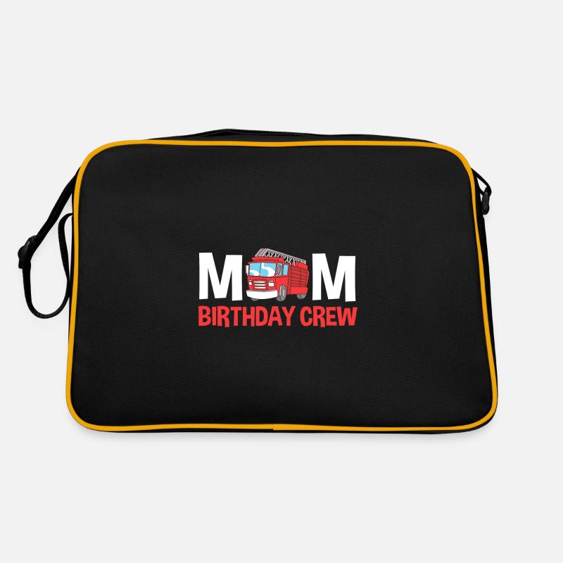 Feuerwehrauto Kindergeburtstag - Retro Tasche - Schwarz/Gold