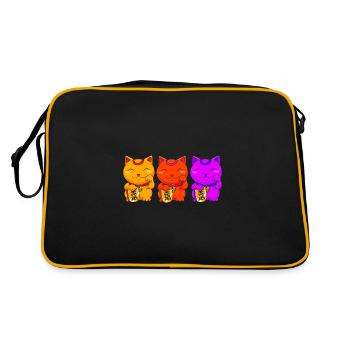 Porte-bonheur Maneki Neko Japon - Sac Retro - noir/or - Dos
