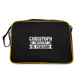 First name Chris Christoph - Retro Bag - black/gold - Back