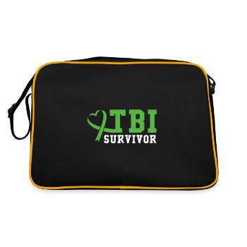 Schädel Hirn Trauma - Retro Tasche - Schwarz/Gold - Hinten