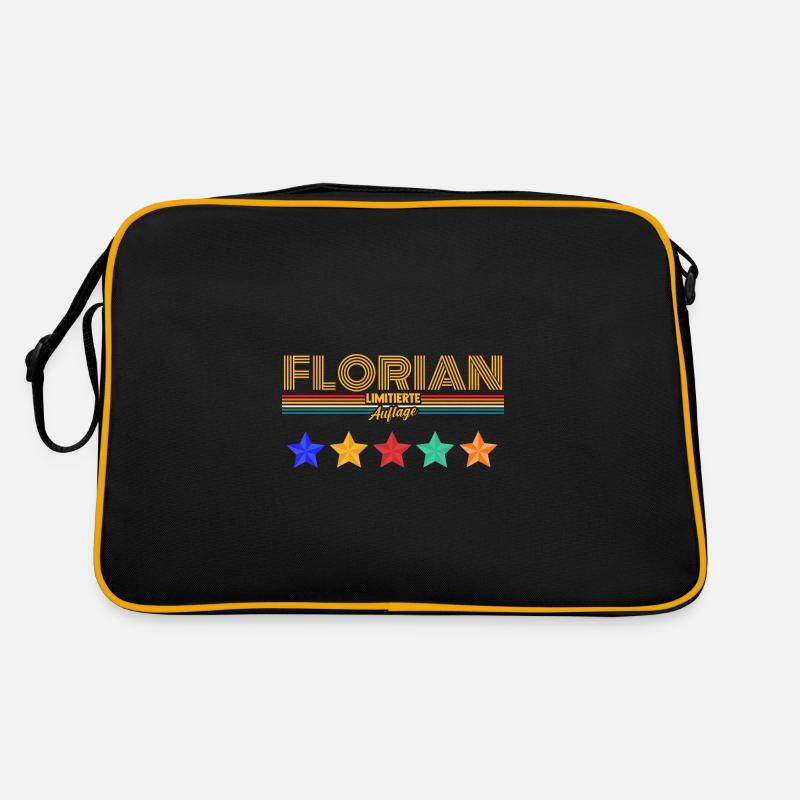Florian - Retro Tasche - Schwarz/Gold