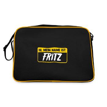 Fritz - Retro Tasche - Schwarz/Gold - Hinten