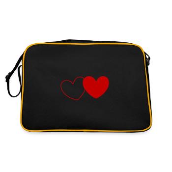 Heart Valentine's Day - Retro Bag - black/gold - Back