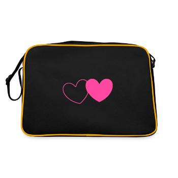 Saint-Valentin Cœur Rose, St. Valentin cadeau - Sac Retro - noir/or - Dos
