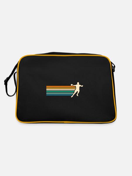 Handballer Handball - Retro Tasche - Schwarz/Gold - Hinten