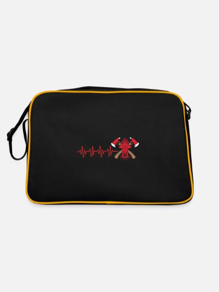 Firefighter Fire Brigade - Retro Bag - black/gold - Back