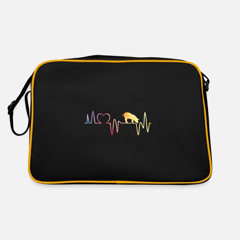 Herzschlag Schwein Retro Tasche