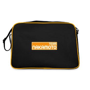 Team Satoshi Nakamoto - Retro Tasche - Schwarz/Gold - Hinten