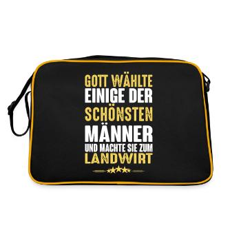 Landwirt - Landwirt - Retro Tasche - Schwarz/Gold - Hinten