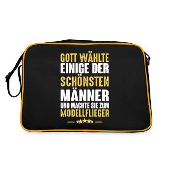 Modellflug - Modellflieger - Retro Tasche - Schwarz/Gold - Hinten