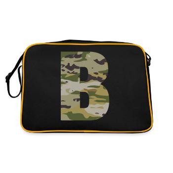 Tarnbuchstabe B - Retro Tasche - Schwarz/Gold - Hinten