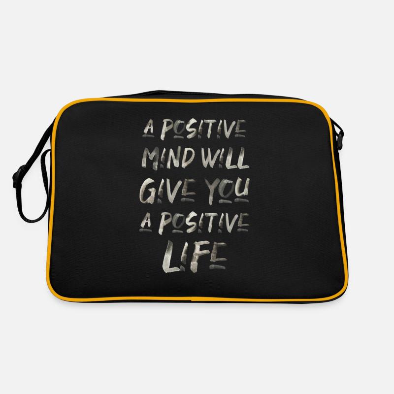 Inspiration Motivation Schrift Spruch Englisch - Retro Tasche - Schwarz/Gold