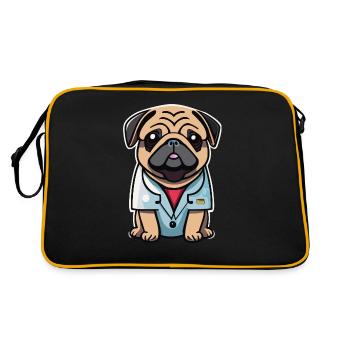 Dr M. Dog - Retro Tasche - Schwarz/Gold - Hinten