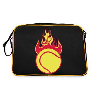 tennis flamme flame feu balle 1110 - Retro Tasche - Schwarz/Gold - Hinten