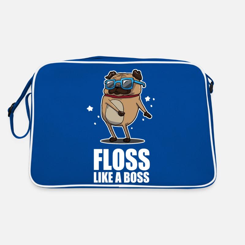 Floss Like A Boss Dance Pug Mops Design Retro Tasche