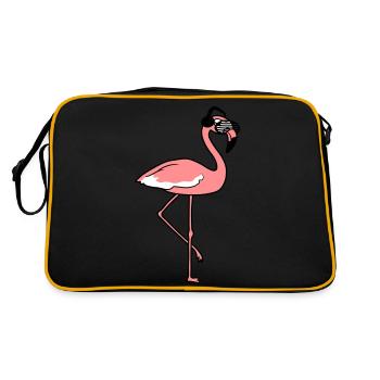 dj party feiern sonnenbrille club disko musik flam - Retro Tasche - Schwarz/Gold - Hinten