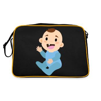 Baby Junge - Retro Tasche - Schwarz/Gold - Hinten