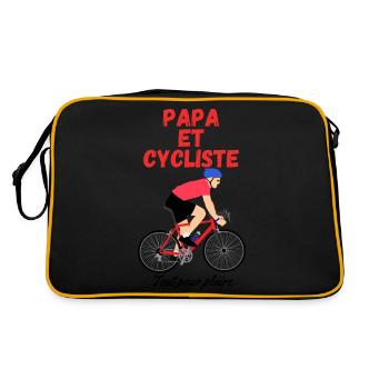 Papa et cycliste tout pour plaire - Sac Retro - noir/or - Dos