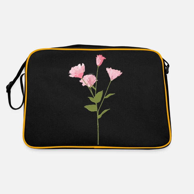 Fleur rose - Sac Retro - noir/or