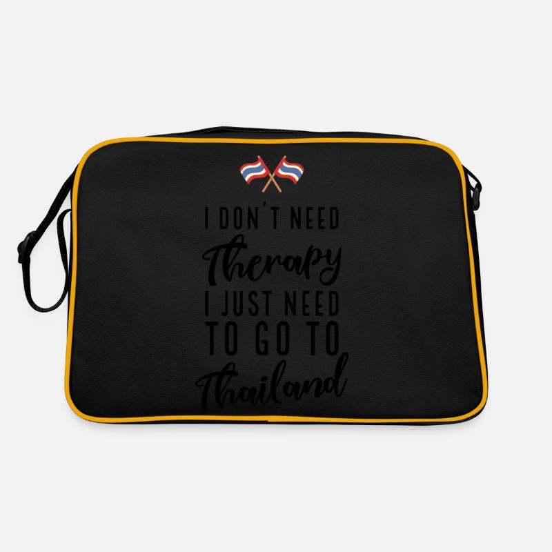 Thailand - Retro Tasche - Schwarz/Gold