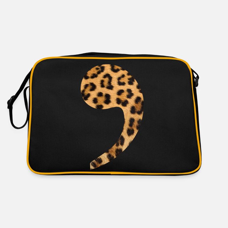 Leopard komma Trend Geschenkidee Interpunktion Retro Tasche