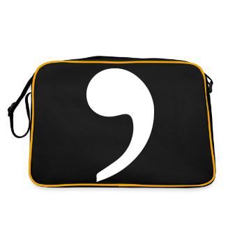 virgule blanc tendance idée cadeau ponctuation - Sac Retro - noir/or - Dos