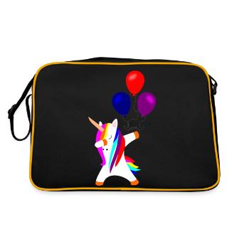 dabbing licorne, dabbing licorne licorne - Sac Retro - noir/or - Dos