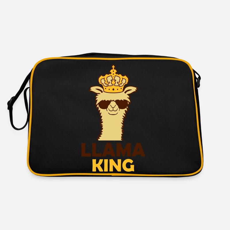 Llama King Chef cool - Sac Retro - noir/or